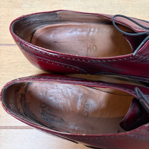 FERRAGAMO- Burgundy Men’s Oxford Dress Shoes - Picture 7 of 10